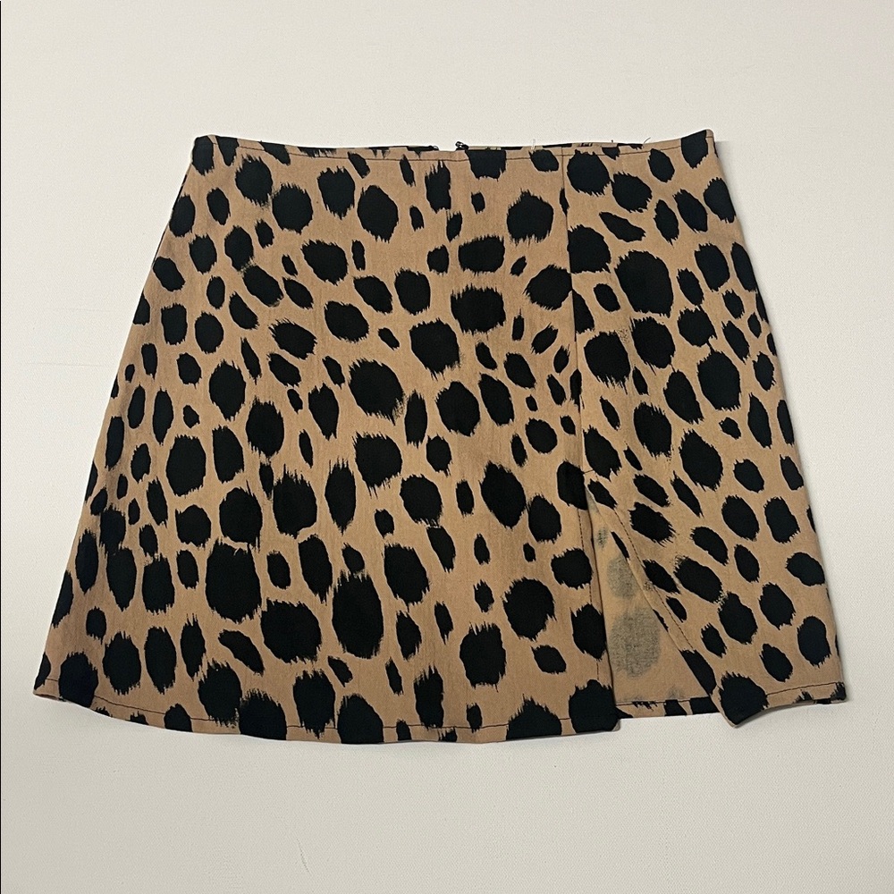 Motel Leopard Print A-Line Skirt